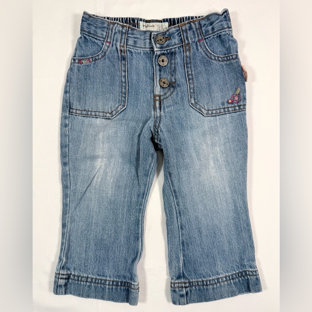 VINTAGE OSHKOSH BGOSH Toddler Girl‎ Jeans Floral 18M Cottagecore 90s Y2K Classic